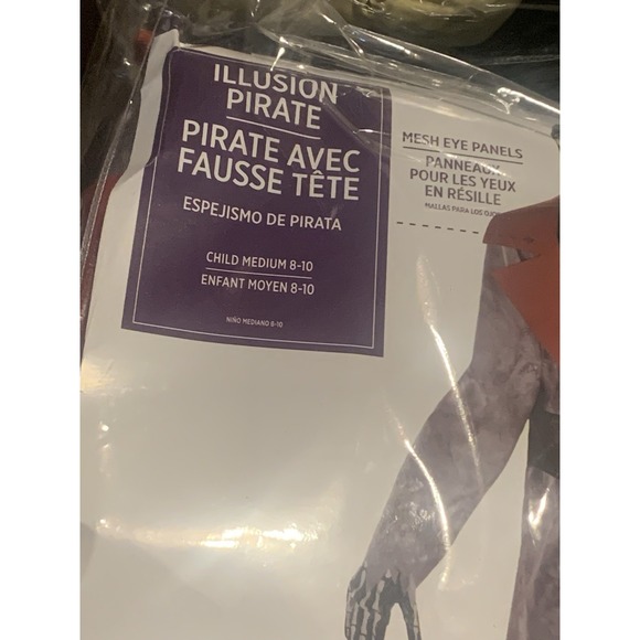 New Illusion Pirate Suit Horror scary skull Halloween Costume child Medium 8-10‎ - Picture 2 of 3